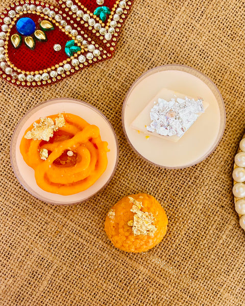Jalebi & Kaju Katli Diya Candle