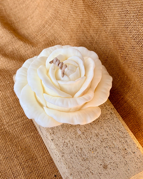 Large Rose Flower Soy Candle