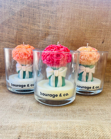 In Full Bloom - Rose Bouquet Jar Candle