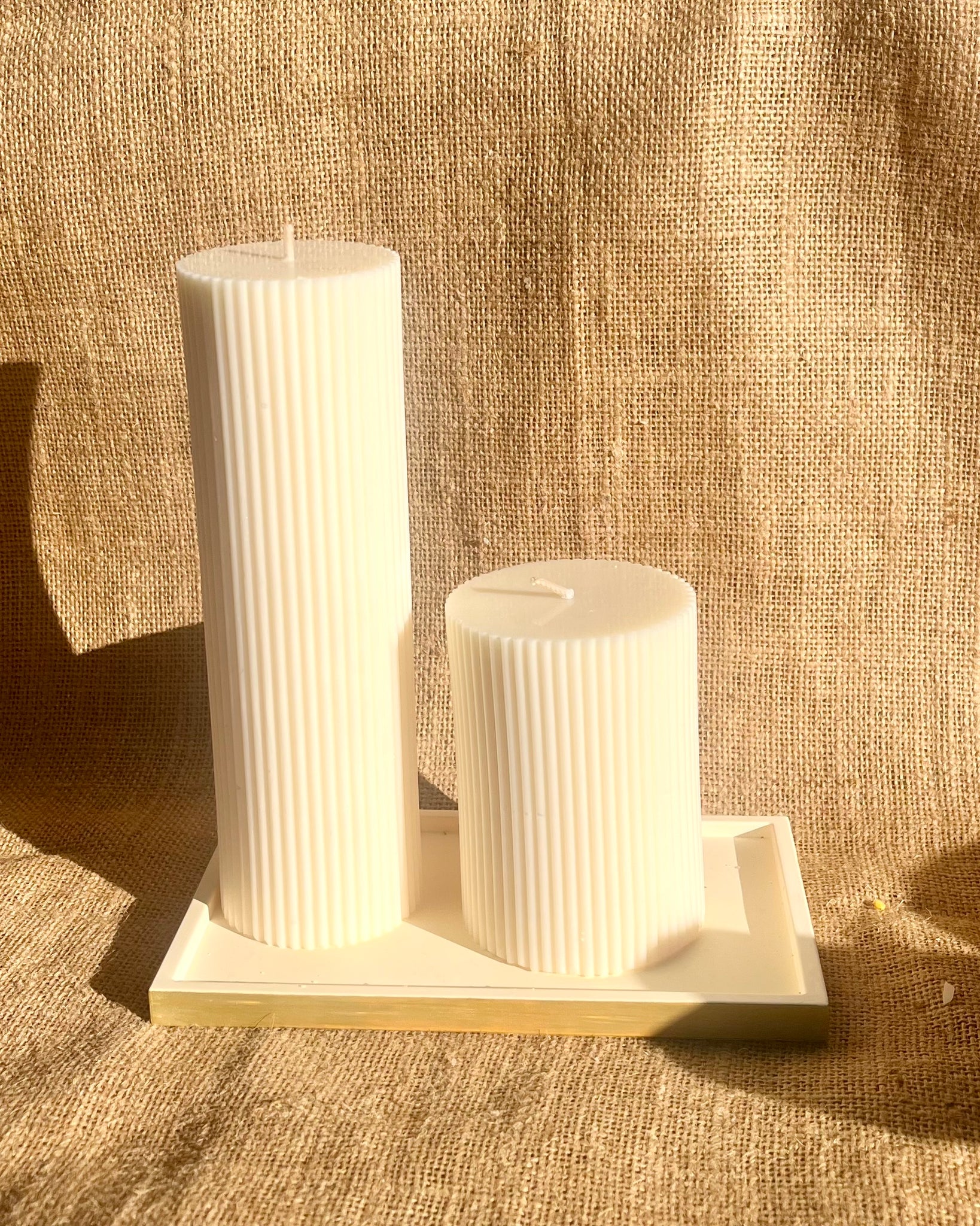 Ribbed Pillar Candles