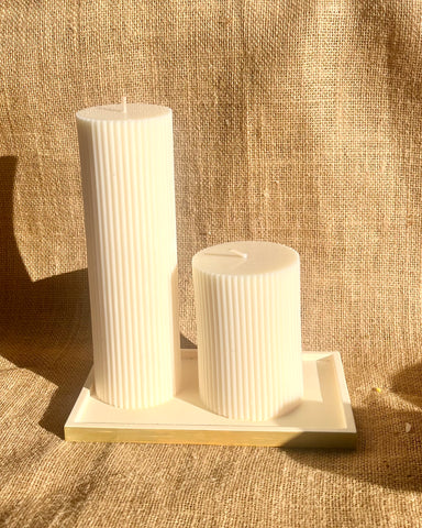 Ribbed Pillar Candles