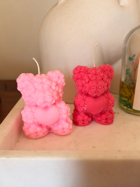 Rose Bear Candle