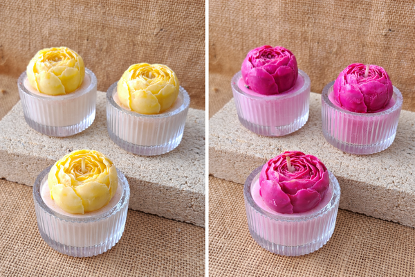 Blushing Bloom Mini Flower Candle