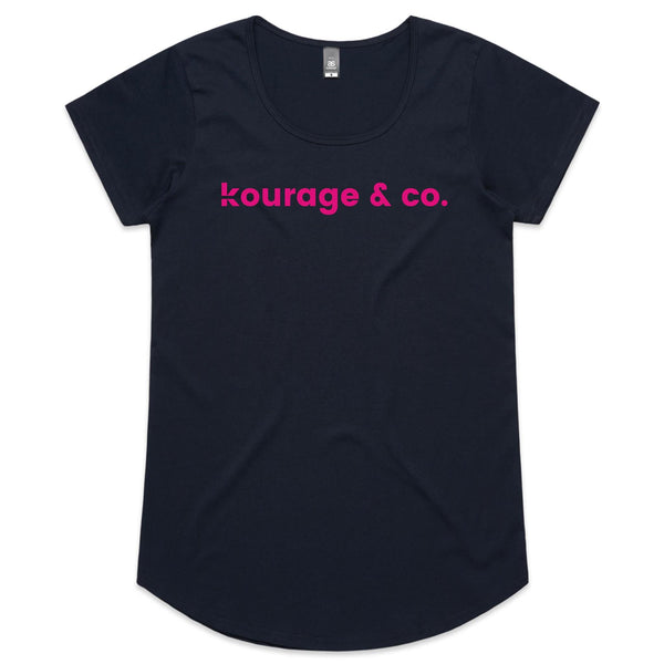 Kourage & co Women's Scoop Tee - Pink Print