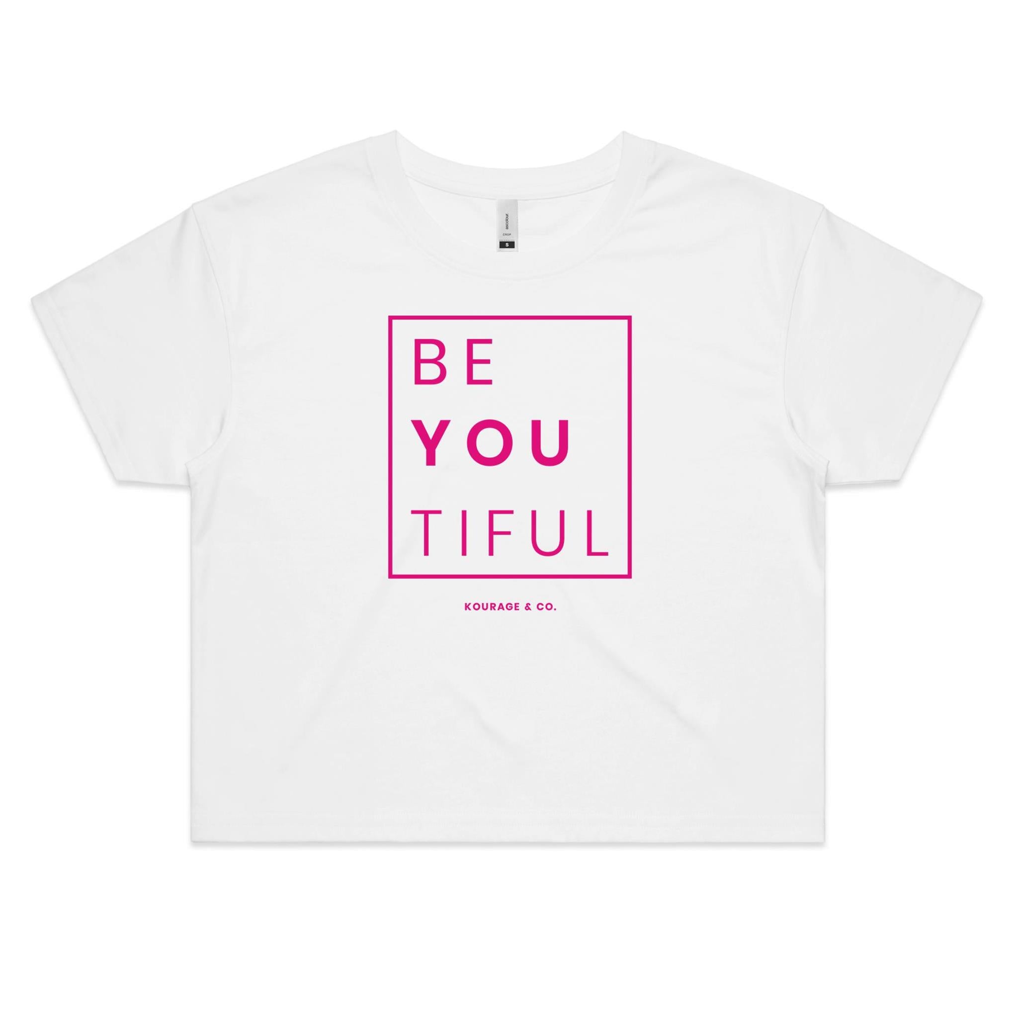 BeYouTiful Crop Tee - Pink Print