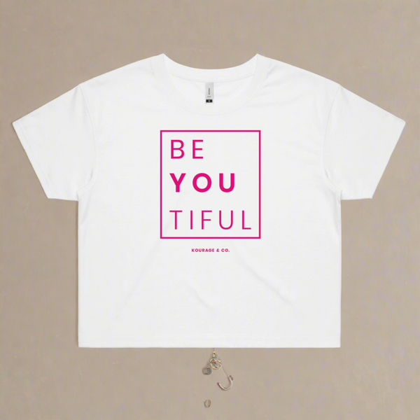 BeYouTiful Crop Tee - Pink Print