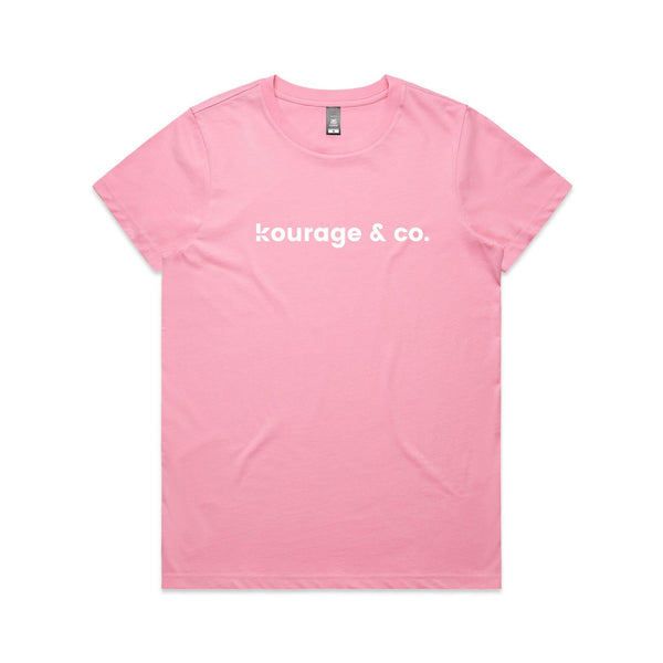 Kourage & Co Classic Women's Tee | White Print