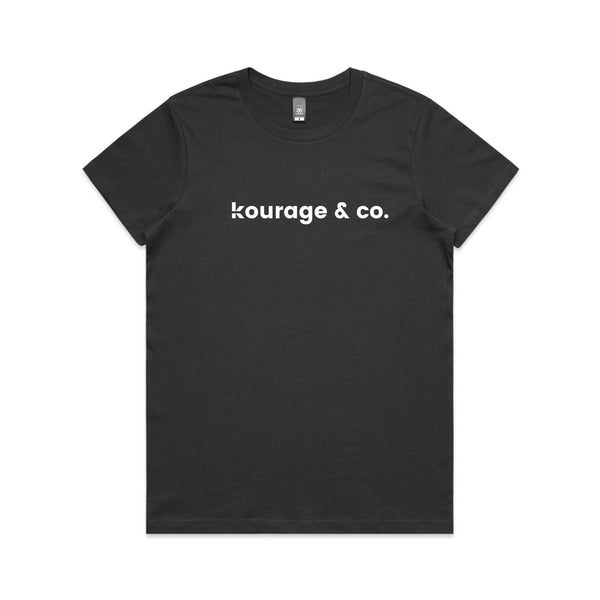 Kourage & Co Classic Women's Tee | White Print