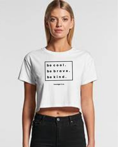 Be Cool Crop Tee - Black Print