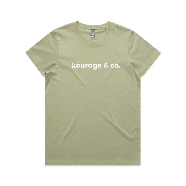 Kourage & Co Classic Women's Tee | White Print