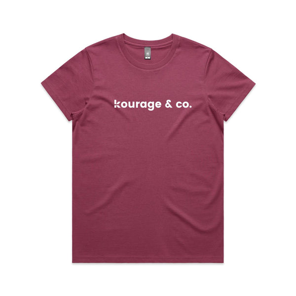 Kourage & Co Classic Women's Tee | White Print