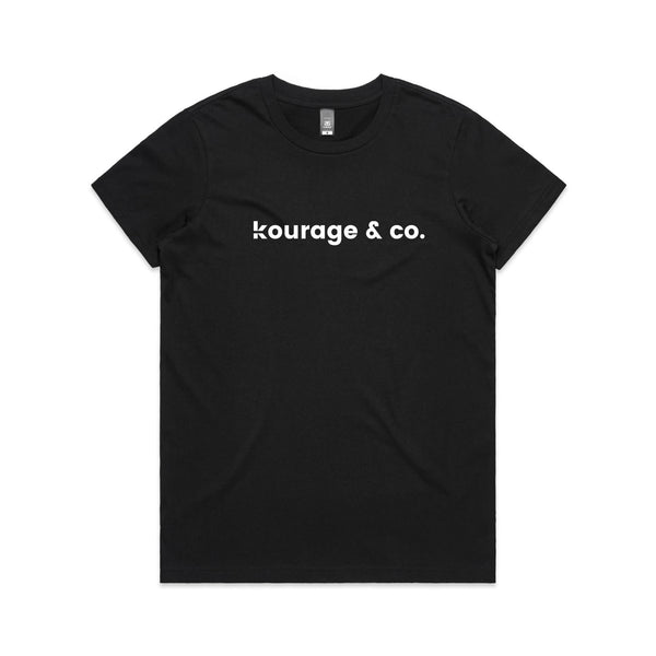 Kourage & Co Classic Women's Tee | White Print
