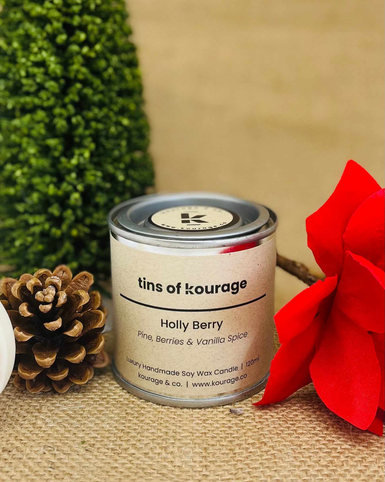 Holly Berry Soy Wax Candle