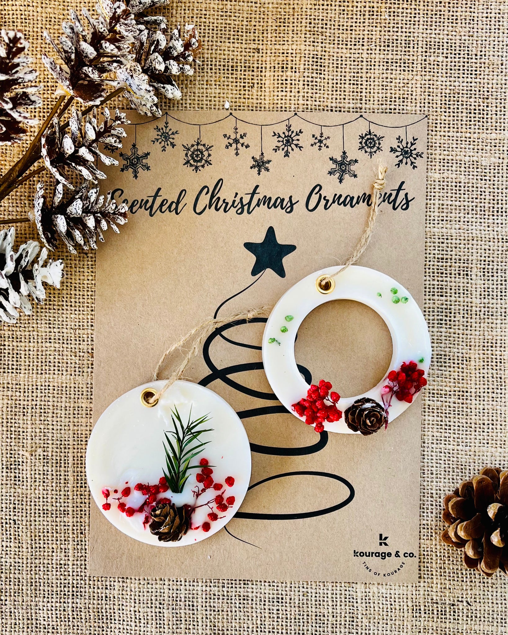 Round Scented Christmas Tree Ornaments Set