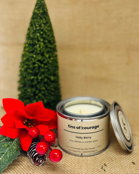 Holly Berry Soy Wax Candle